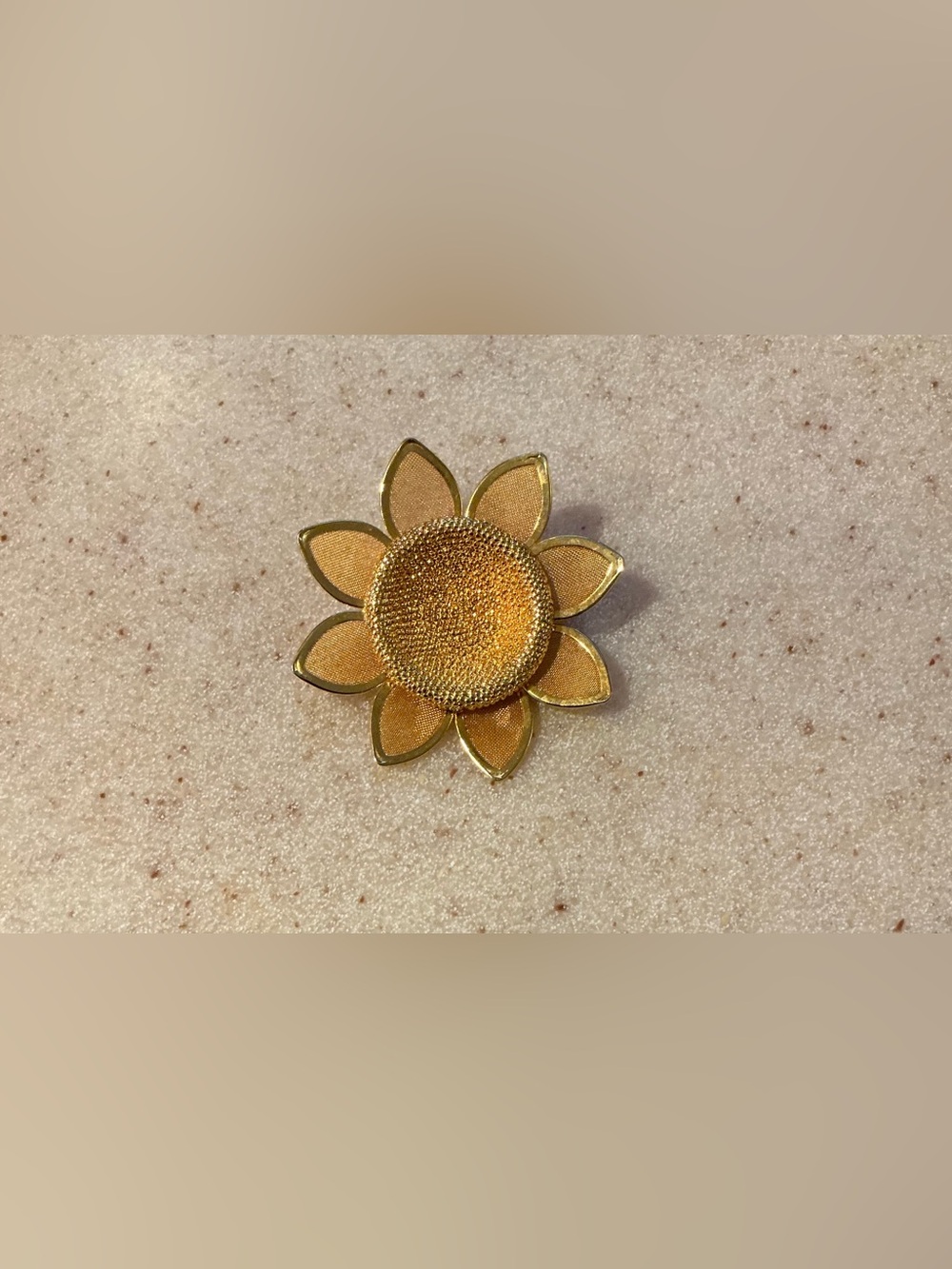 Anne Klein Gold Sunflower Brooch Pin